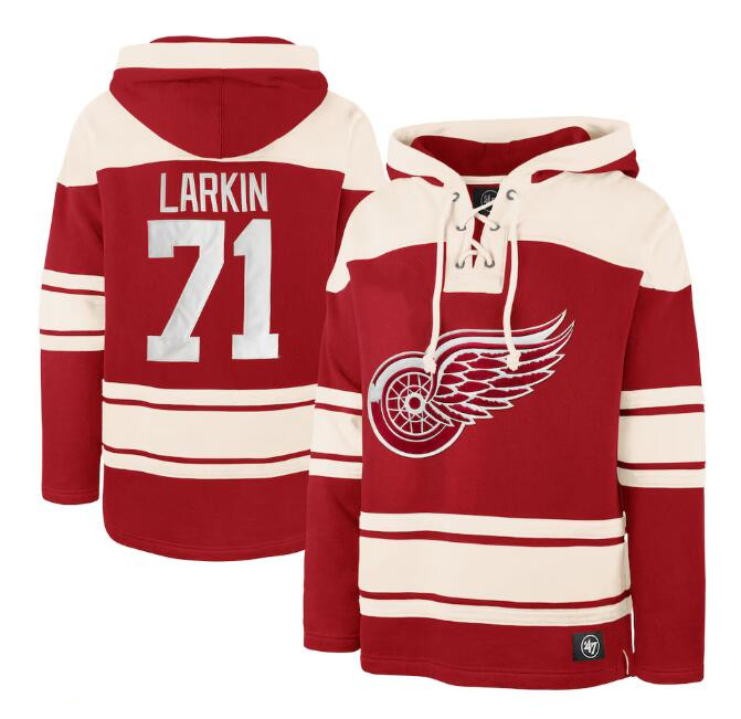 Men's Detroit Red Wings Active Player Custom Red Name & Number Pullover Hoodie